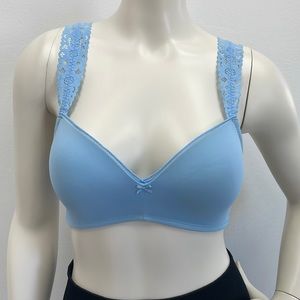 Aerie Real Happy Wireless Lightly Lined Bra in Sky Blue